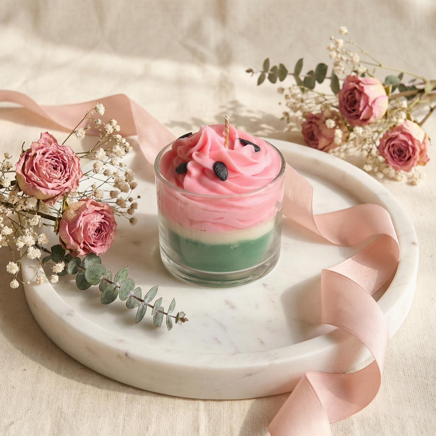 Melon Swirl Scented Candle