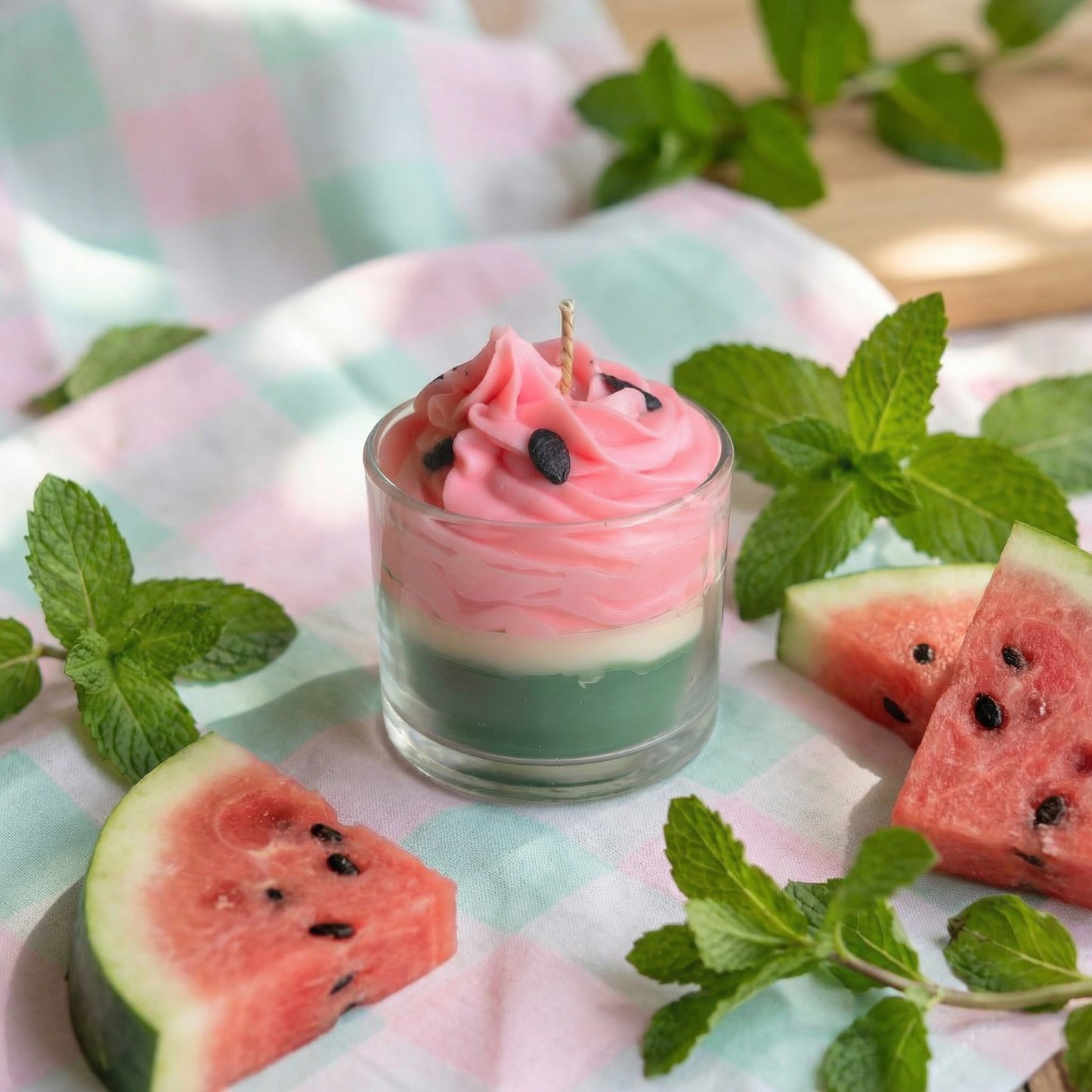Melon Swirl Scented Candle