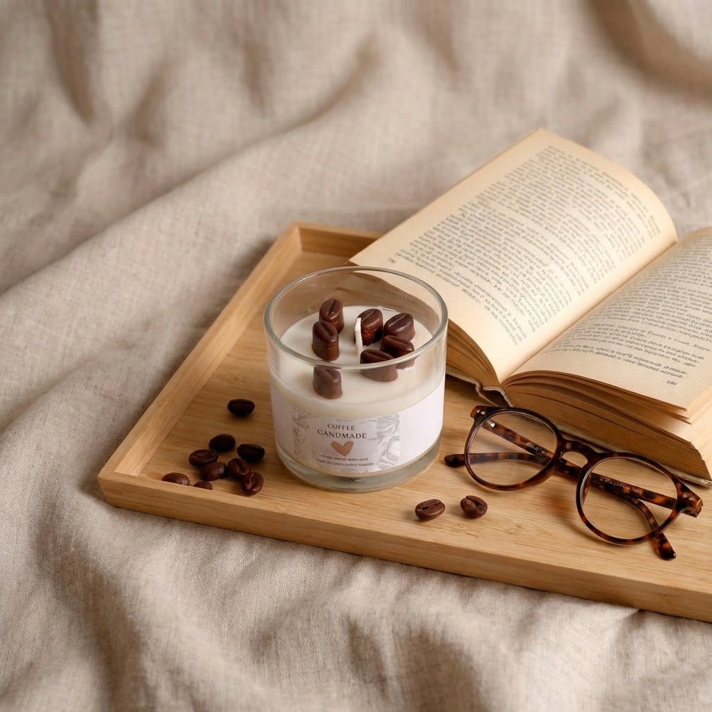 Cafe Bliss Murphy Jar Candle – Coffee Inspired Aesthetic Scented Soy Wax Candle for Cozy Home Decor & Relaxing Ambience