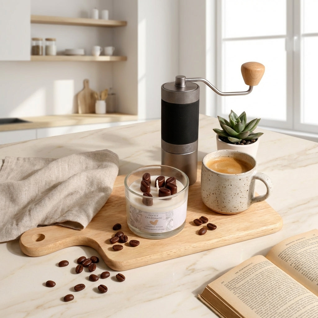Cafe Bliss Murphy Jar Candle – Coffee Inspired Aesthetic Scented Soy Wax Candle for Cozy Home Decor & Relaxing Ambience