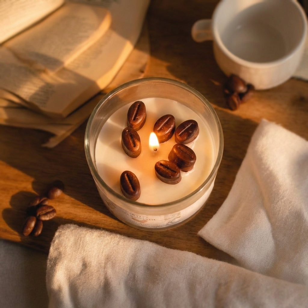 Cafe Bliss Murphy Jar Candle – Coffee Inspired Aesthetic Scented Soy Wax Candle for Cozy Home Decor & Relaxing Ambience