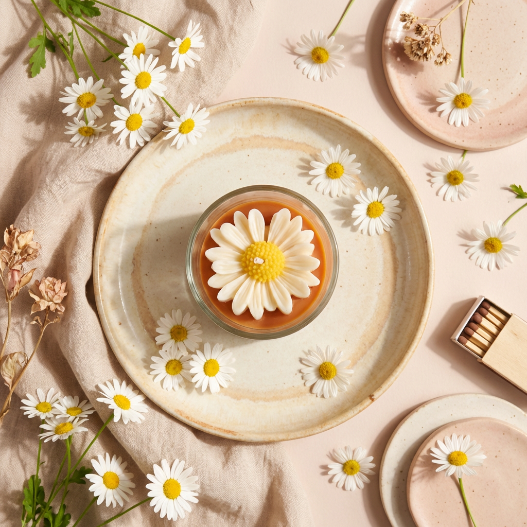 Dreamy Daisy Murphy Glass Jar Candle – Handcrafted Floral Soy Wax Candle for Elegant Home Décor & Relaxing Aromatherapy