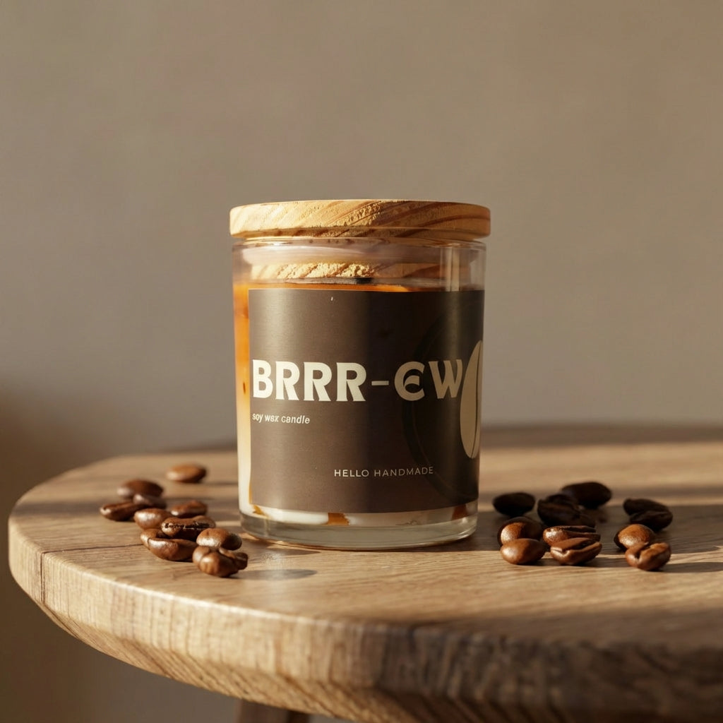 Cold Brew Coffee Candle | Bold Roasted Coffee Scented Soy Wax Candle – Café Inspired Cozy Home Fragrance