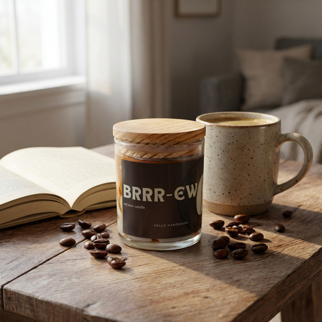 Cold Brew Coffee Candle | Bold Roasted Coffee Scented Soy Wax Candle – Café Inspired Cozy Home Fragrance