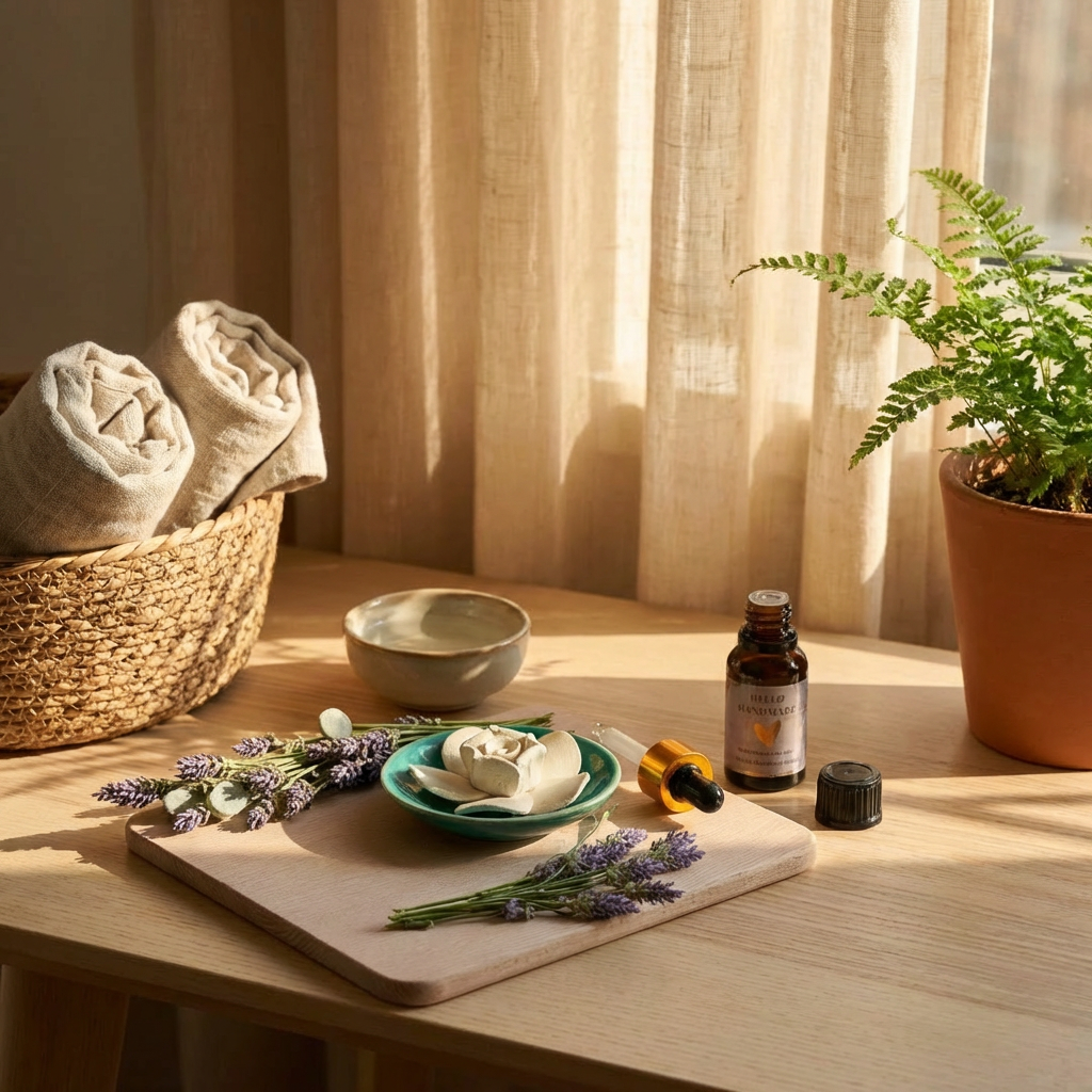 No Flame and Electricity Flower Diffuser with 1 Essential Oil (15 ml) (Lemon Grass)