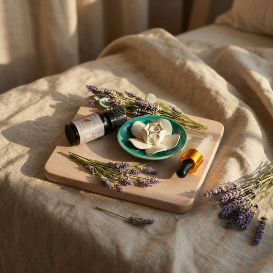 No Flame and Electricity Flower Diffuser with 1 Essential Oil (15 ml) (Lemon Grass)