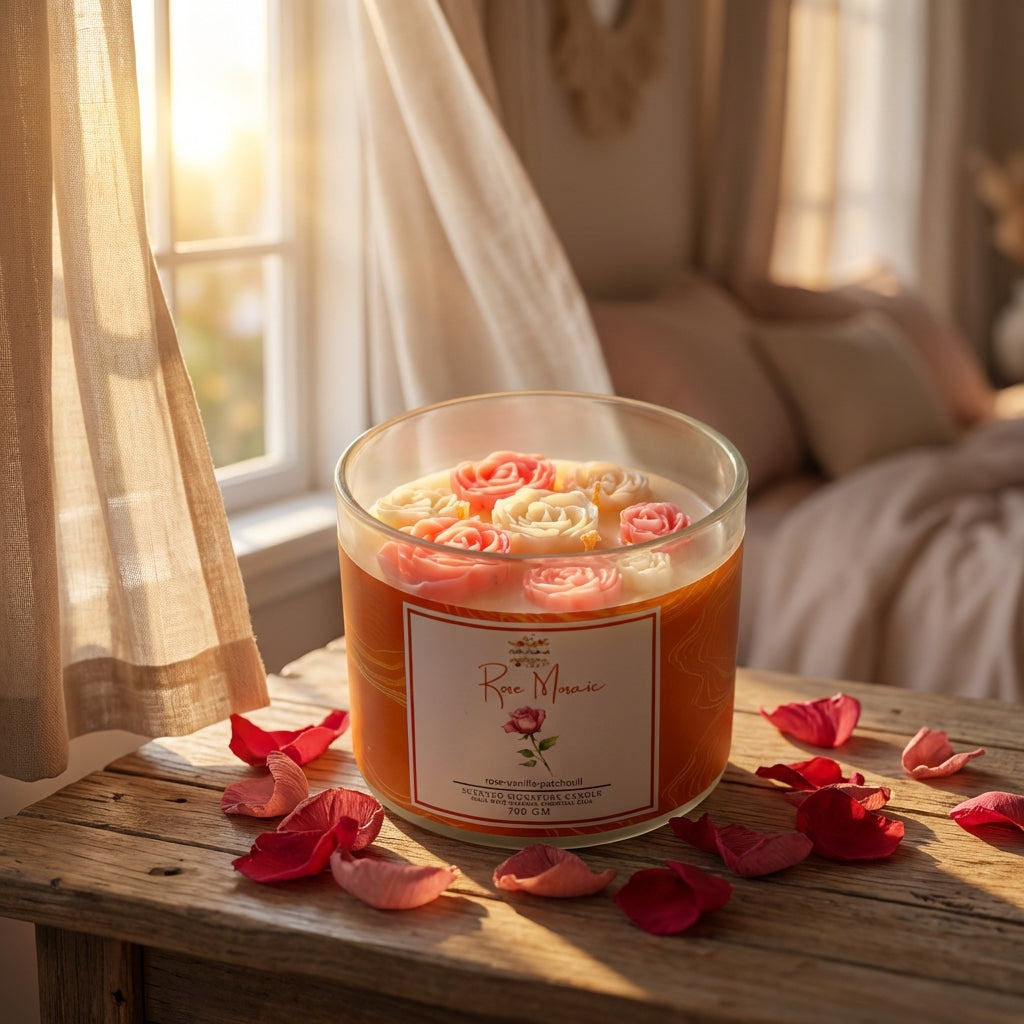 Premium 3 Wick Scented Jar Candle with Wooden Lid (700 GM)